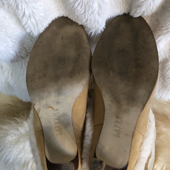 Ralph Lauren Berit camel suede and natural shearling boots size 7.5 - Picture 3 of 8